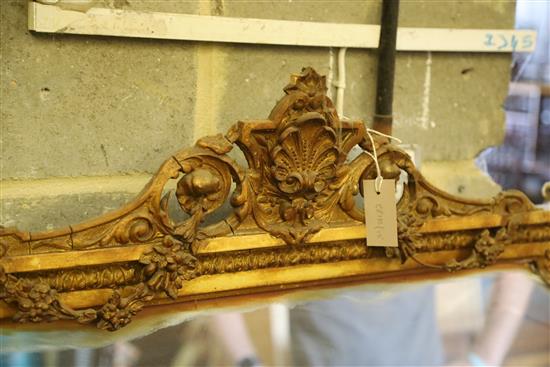 A Victorian gilt gesso overmantel, W.122cm, H.150cm